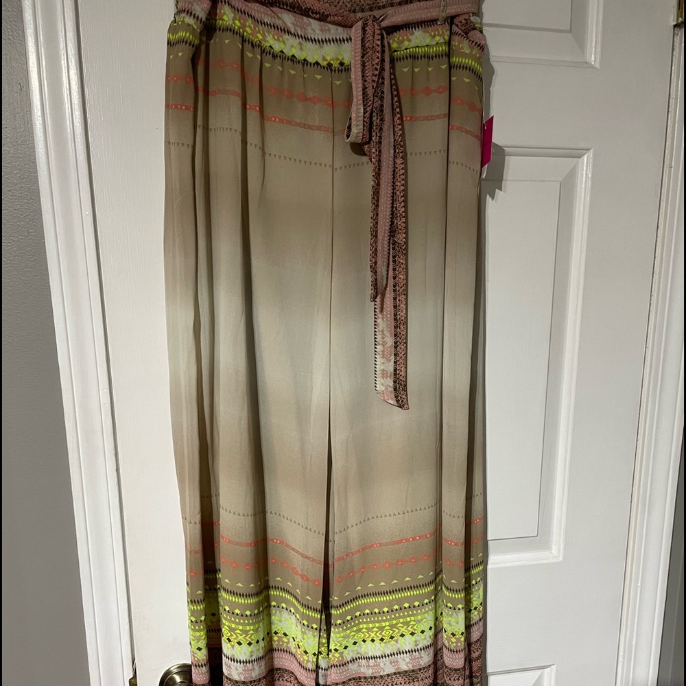 Linen wide leg pants